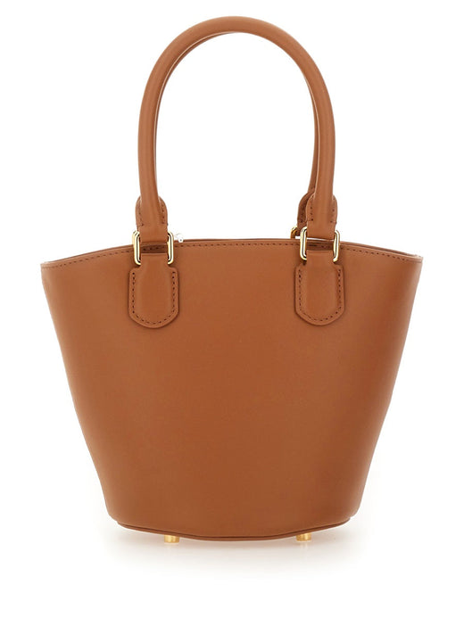 Self-Portrait Leather With Charm Detail Tote Bag — Beige Outer Cow