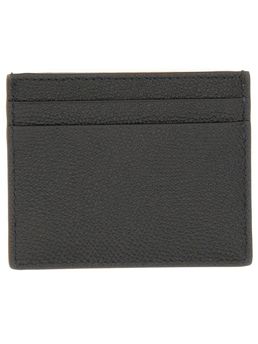 Valentino Garavani Vlogo Signature Leather Card Holder — Black Wallets & Purses