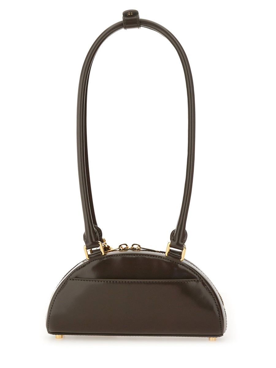 Self-Portrait Mini Leather Shoulder Bag — Brown Cow