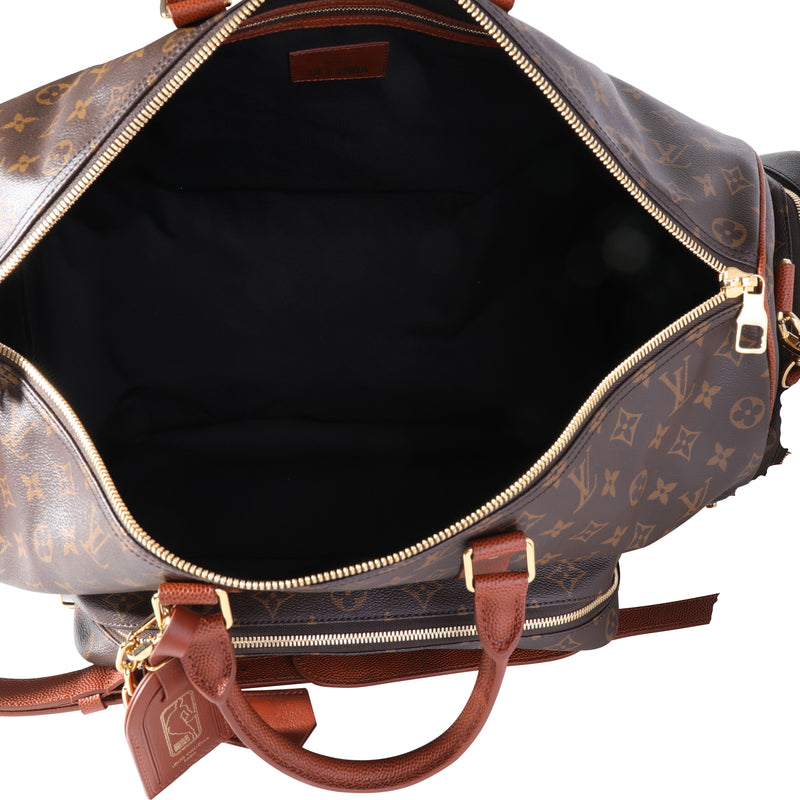 Louis Vuitton X Nba Monogram Canvas Trio Pocket Keepall Brown Coated Canvas; Leather Handbag