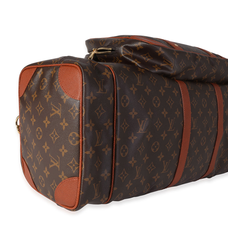 Louis Vuitton X Nba Monogram Canvas Trio Pocket Keepall Brown Coated Canvas; Leather Handbag