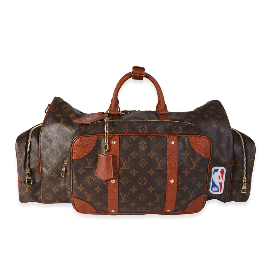 Louis Vuitton X Nba Monogram Canvas Trio Pocket Keepall Brown Coated Canvas; Leather Handbag