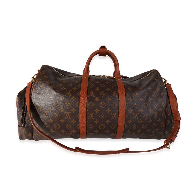 Louis Vuitton X Nba Monogram Canvas Trio Pocket Keepall Brown Coated Canvas; Leather Handbag