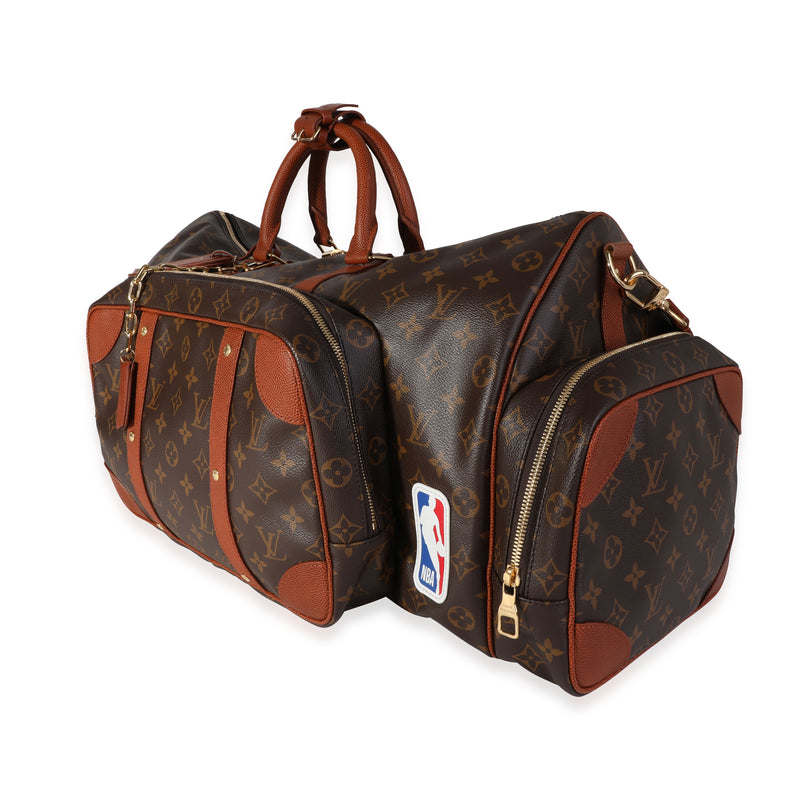 Louis Vuitton X Nba Monogram Canvas Trio Pocket Keepall Brown Coated Canvas; Leather Handbag