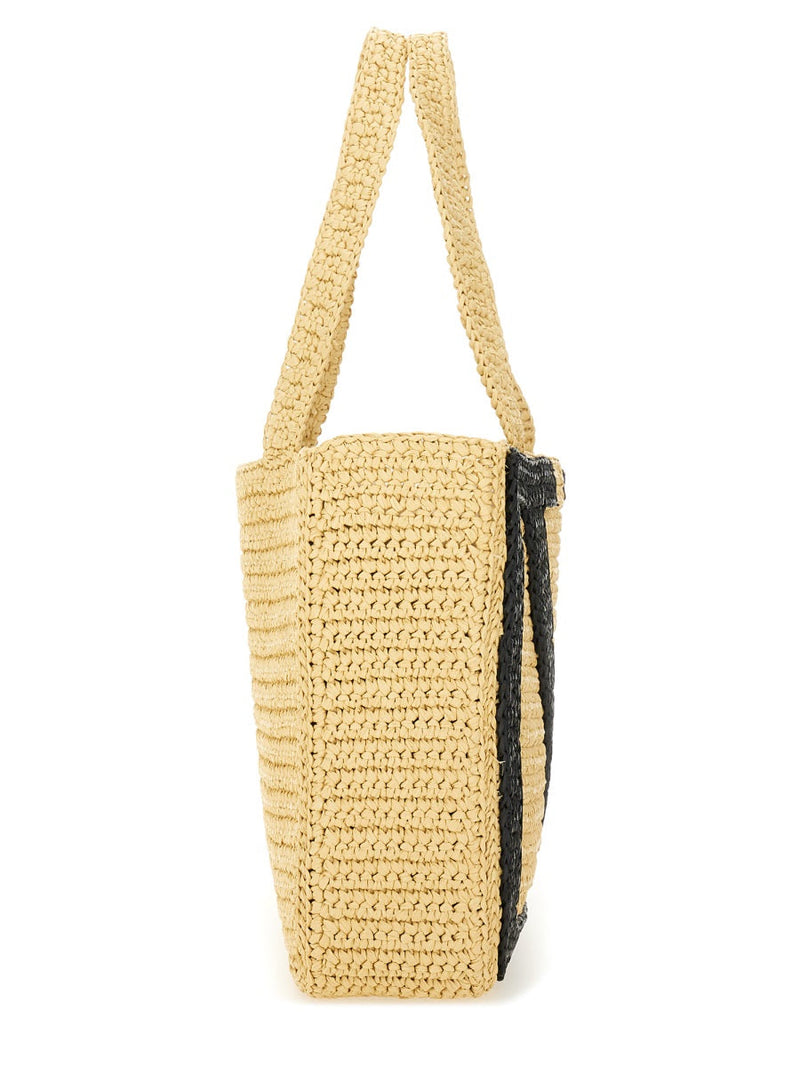 Valentino Garavani Woven Raffia Tote Bag — Beige