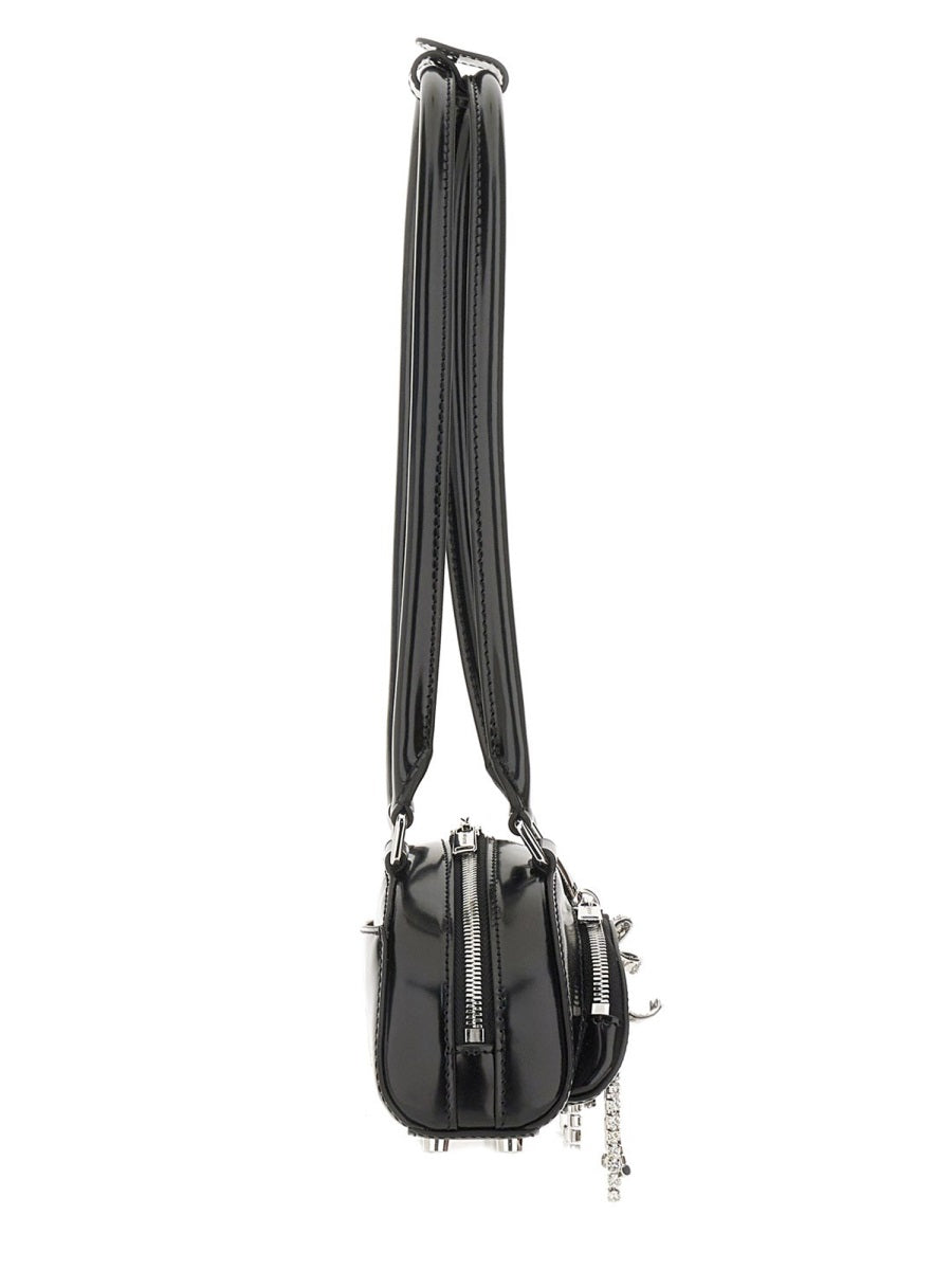 Self-Portrait Mini Cow Leather Shoulder Bag — Black Outer