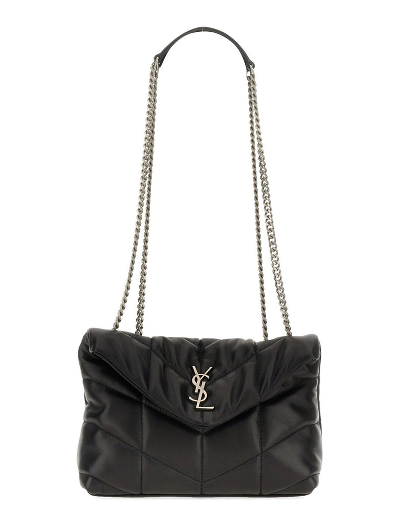 Saint Laurent Puffer Toy Shoulder Bag — Black Lamb Leather