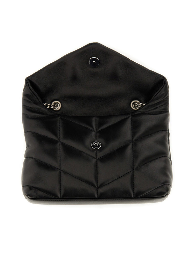 Saint Laurent Puffer Toy Shoulder Bag — Black Lamb Leather
