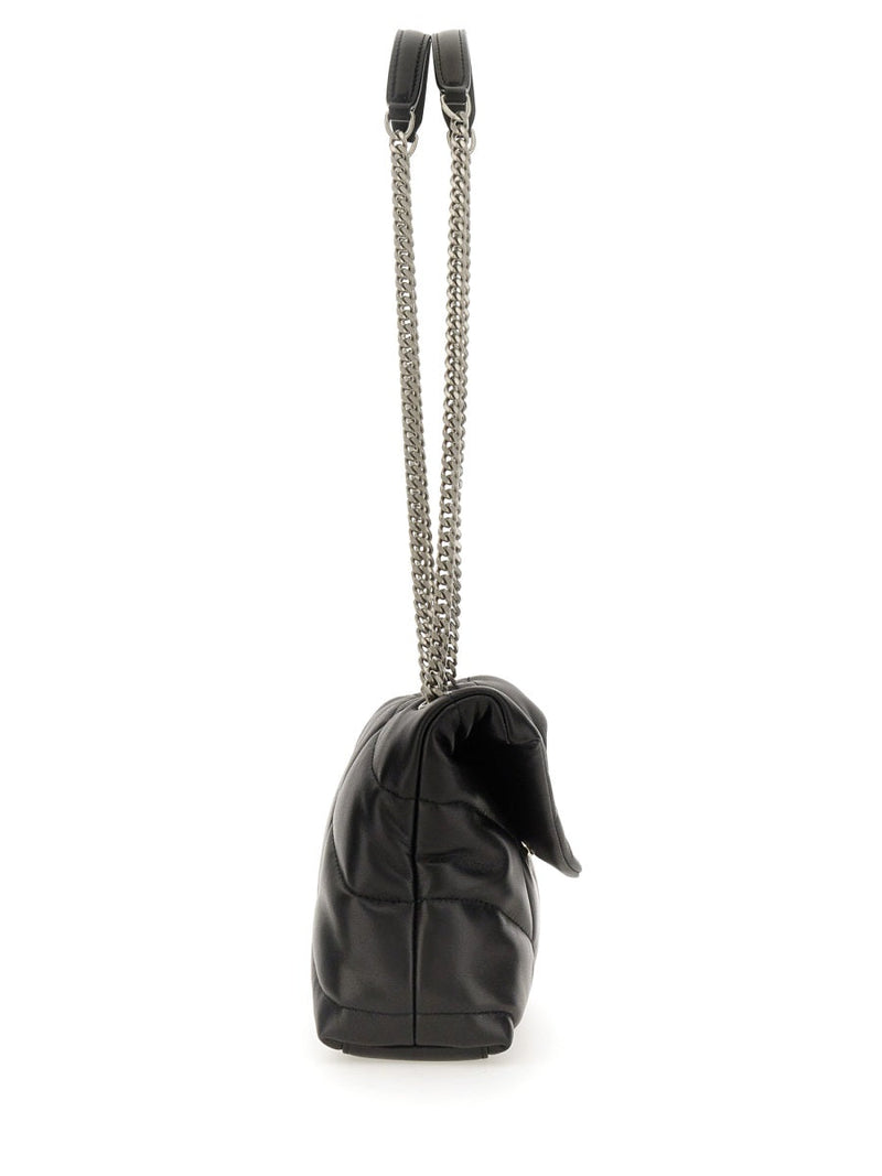 Saint Laurent Puffer Toy Shoulder Bag — Black Lamb Leather