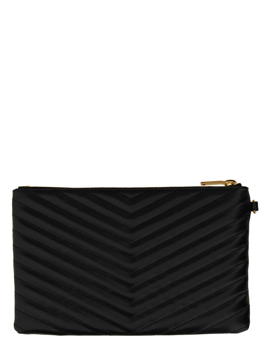 Saint Laurent Cassandre Clutch — Black Calf Leather