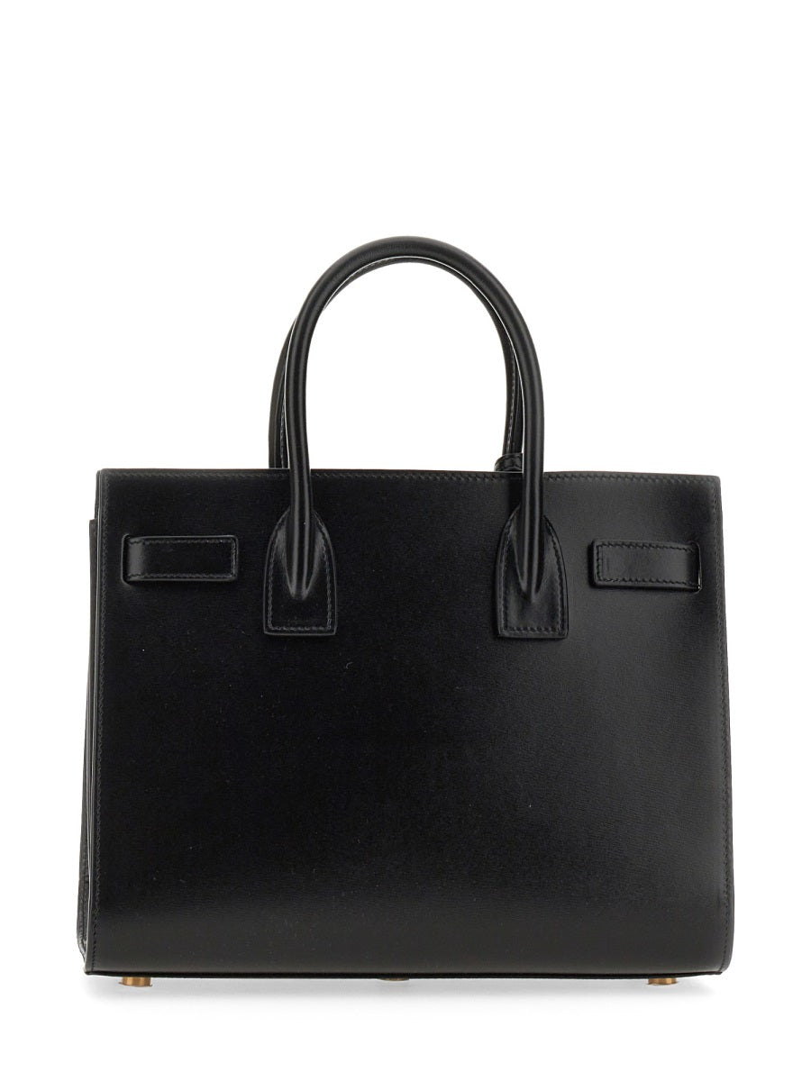 Saint Laurent Sac De Jour Top Handle Bag — Black Calf Skin