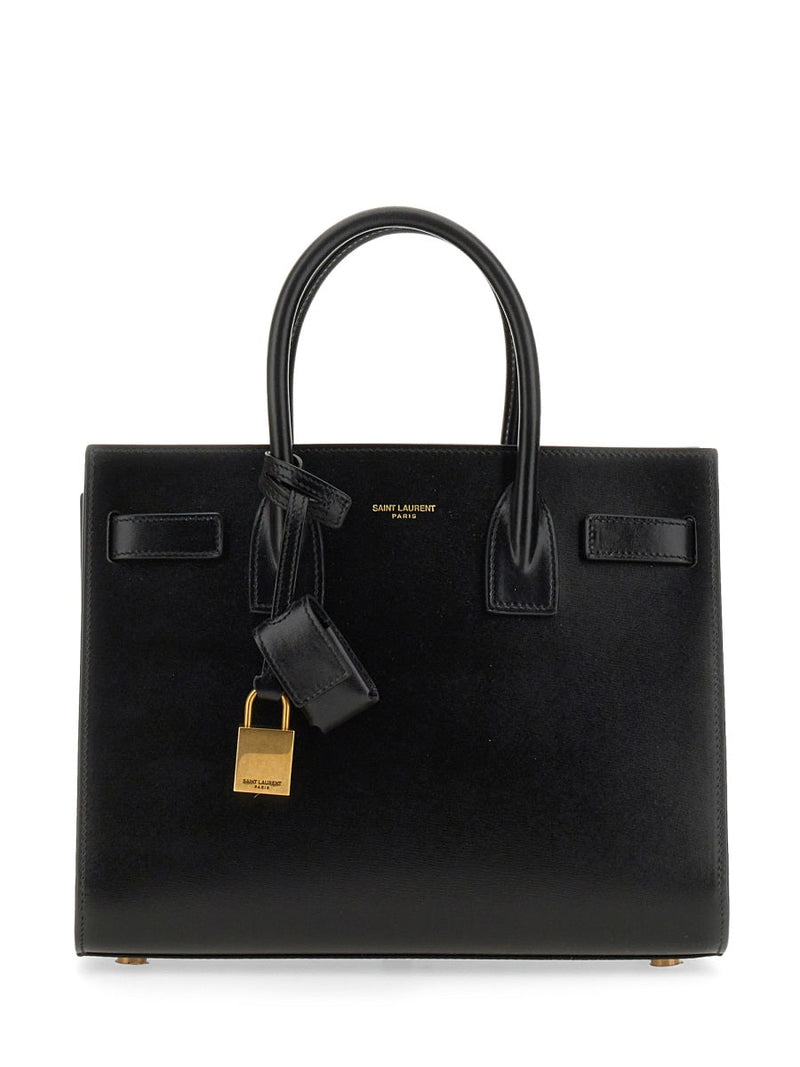 Saint Laurent Sac De Jour Top Handle Bag — Black Calf Skin