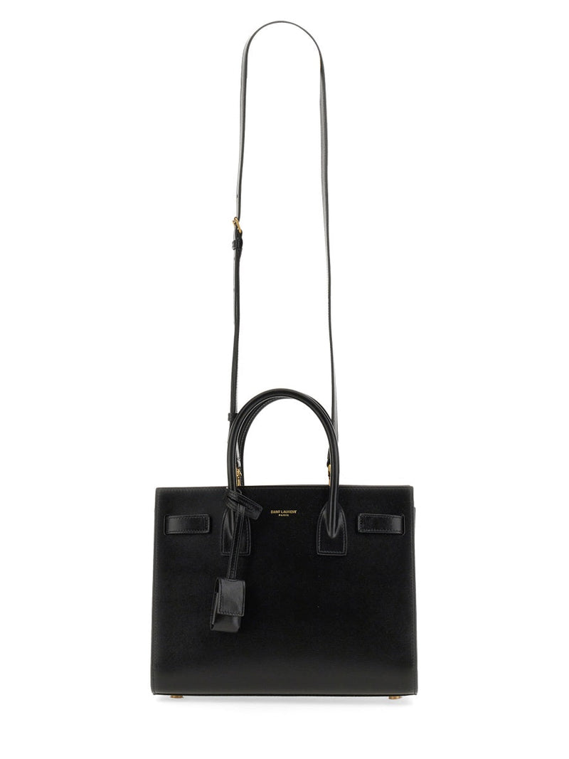 Saint Laurent Sac De Jour Top Handle Bag — Black Calf Skin