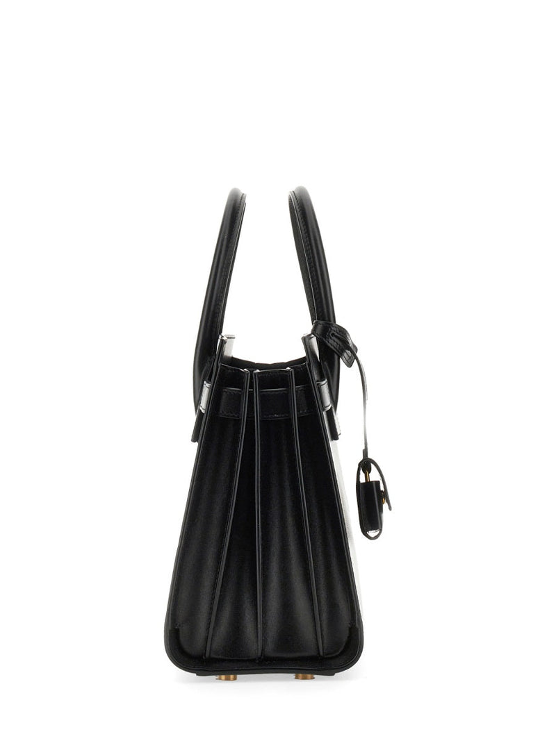 Saint Laurent Sac De Jour Top Handle Bag — Black Calf Skin