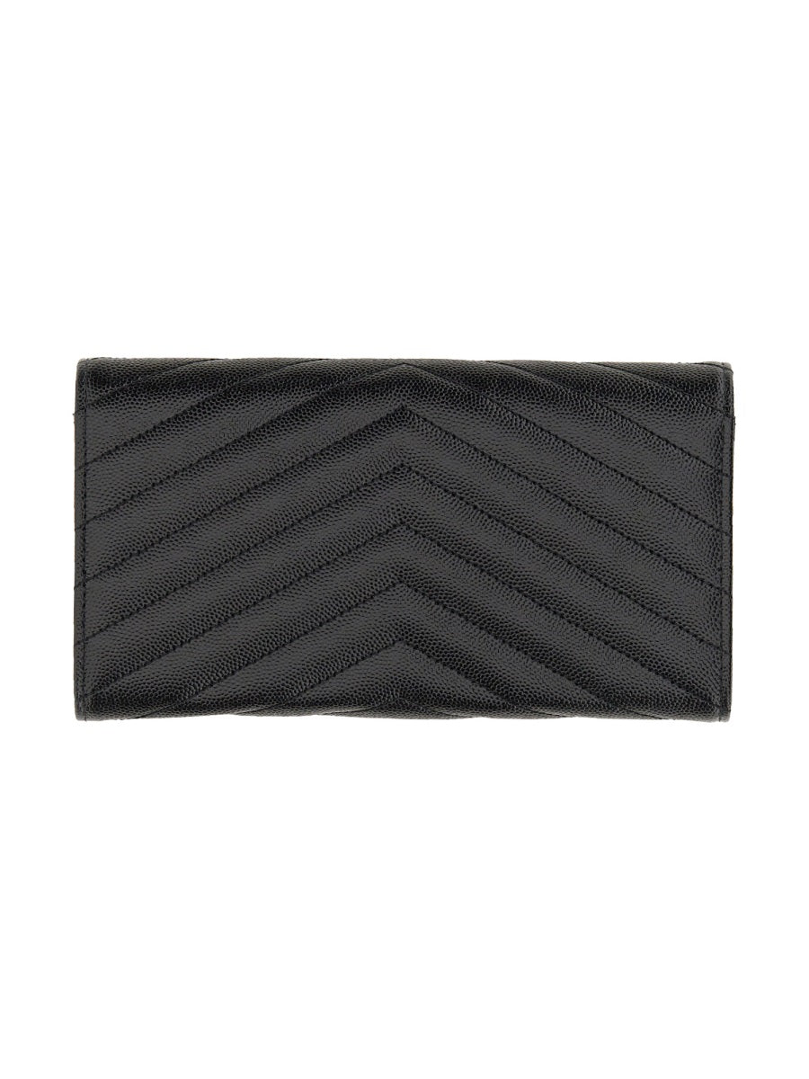 Saint Laurent Monogram Calf Leather Wallet — Black