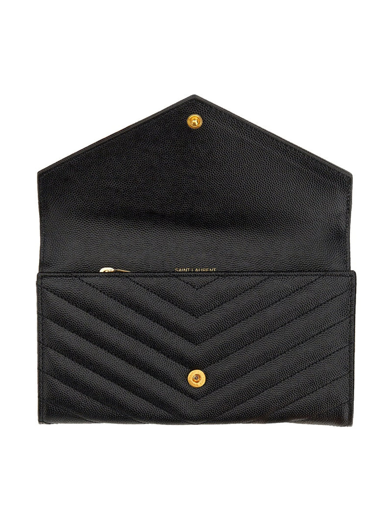 Saint Laurent Monogram Calf Leather Wallet — Black