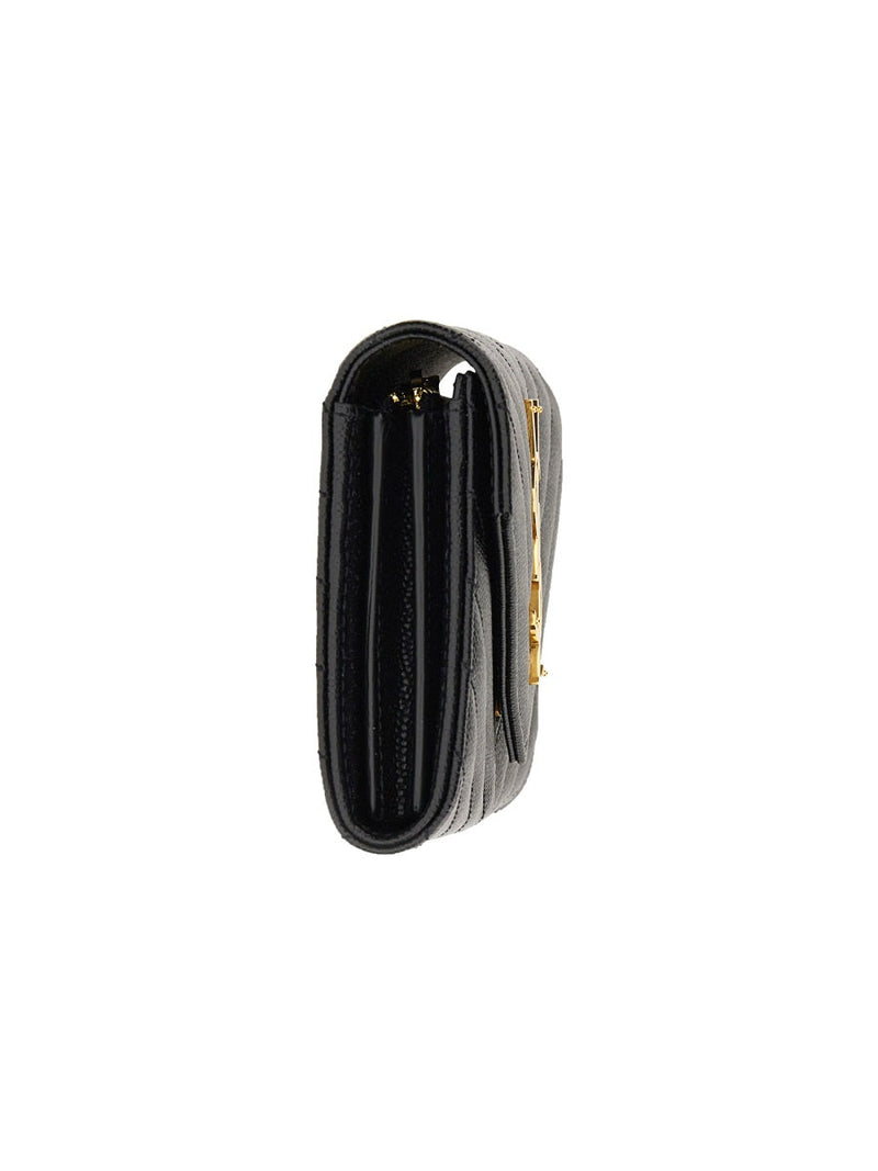 Saint Laurent Monogram Calf Leather Wallet — Black