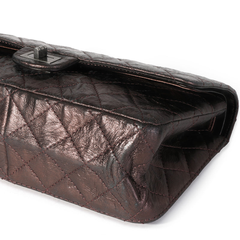 Chanel Bronze Metallic Quilted 2.55 Reissue 226 Bag Leather Handbag