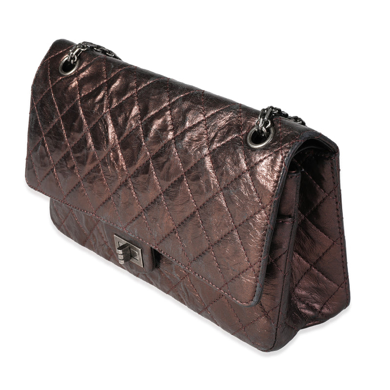 Chanel Bronze Metallic Quilted 2.55 Reissue 226 Bag Leather Handbag