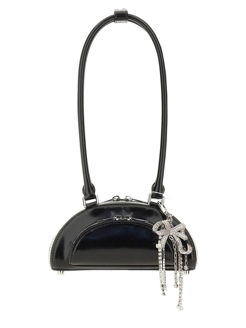 Self-Portrait Mini Cow Leather Shoulder Bag — Black Outer