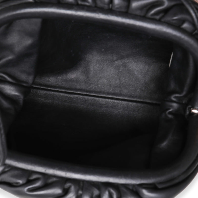 Bottega Veneta Black Calfskin Mini Pouch Bag Leather Handbag