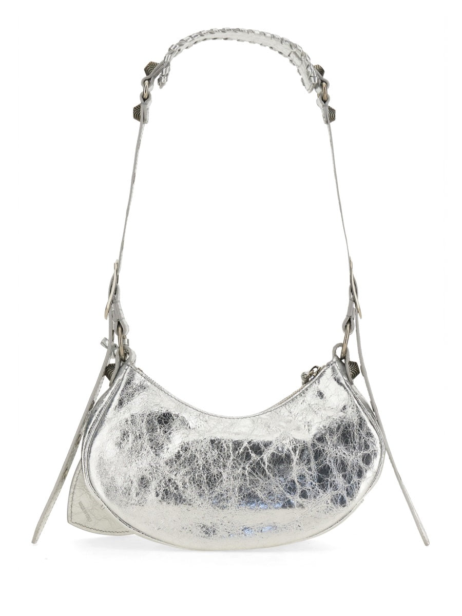 Balenciaga Le Cagole Shoulder Bag — Silver Domesticated Lamb Leather