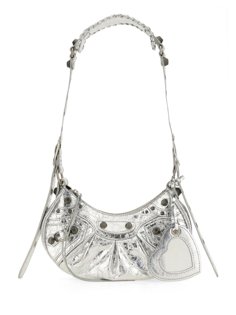 Balenciaga Le Cagole Shoulder Bag — Silver Domesticated Lamb Leather