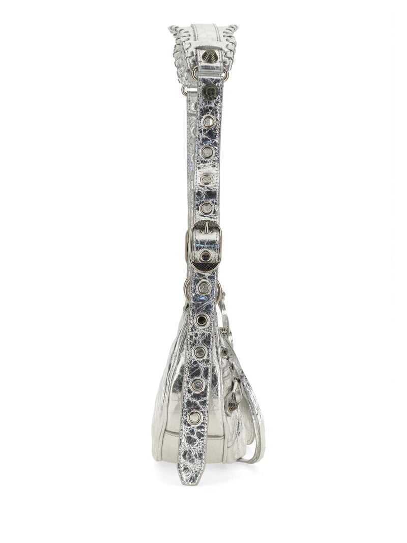 Balenciaga Le Cagole Shoulder Bag — Silver Domesticated Lamb Leather