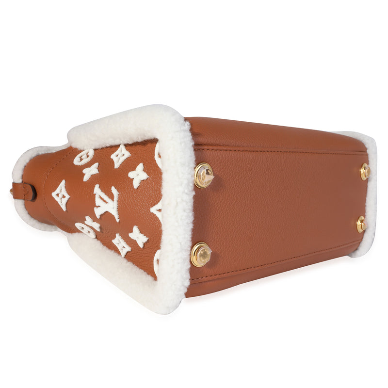 Louis Vuitton Caramel Calfskin And Shearling On My Side Pm Brown Leather Handbag