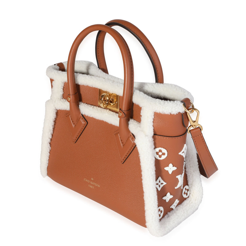 Louis Vuitton Caramel Calfskin And Shearling On My Side Pm Brown Leather Handbag