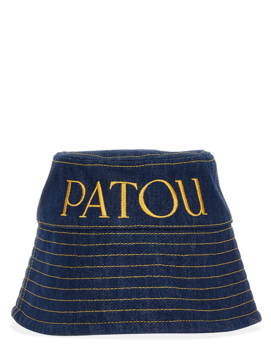 Patou Ac027_0008602d Logo Cotton Bucket Hat — Blue