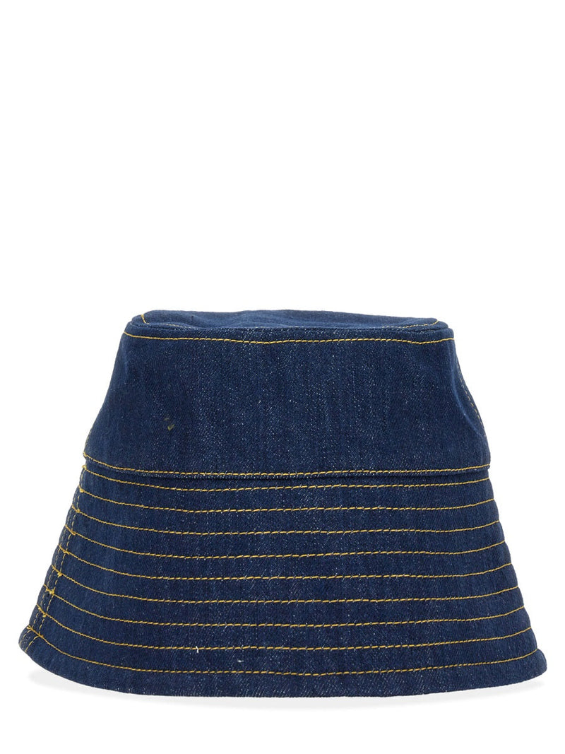 Patou Ac027_0008602d Logo Cotton Bucket Hat — Blue