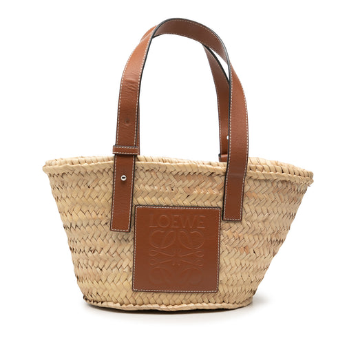 Small Raffia Anagram Basket Tote - Image 1