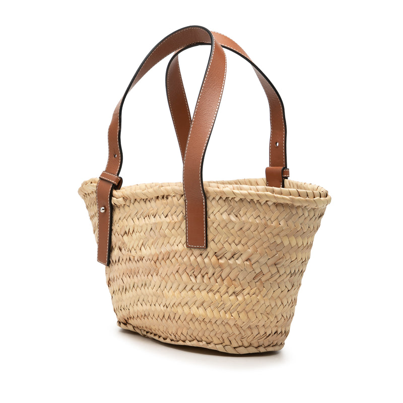 Small Raffia Anagram Basket Tote - Image 2