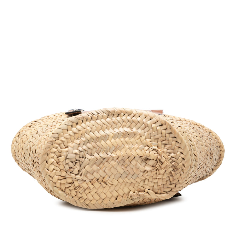 Small Raffia Anagram Basket Tote - Image 3