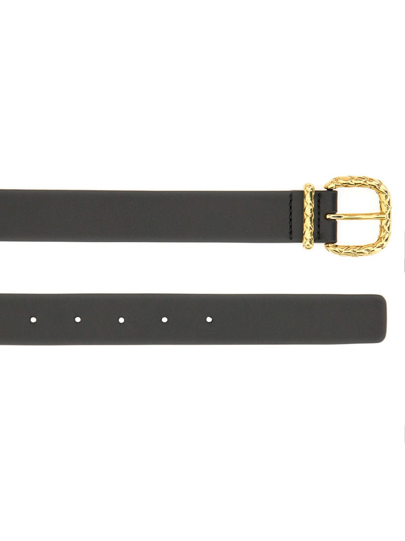 Bottega Veneta Coaxial Belt — Black Calfskin