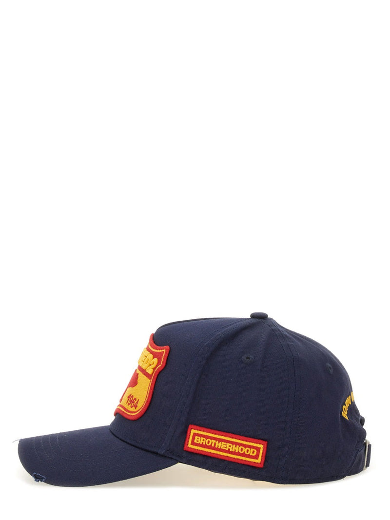 Dsquared2 Bcm0493_05c000013073 Cotton Baseball Cap — Blue Caps