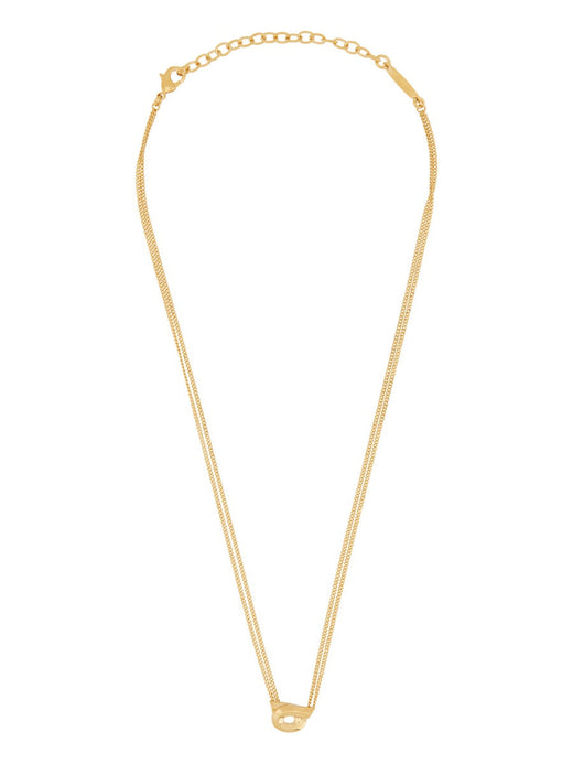 Ferragamo Pendant Hooks Brass Necklace — Gold Necklaces