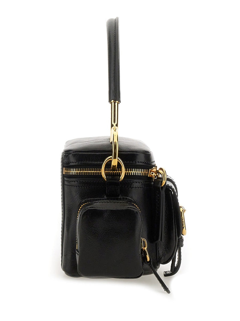 Chloé Leather Camera Shoulder Bag — Black Domestic