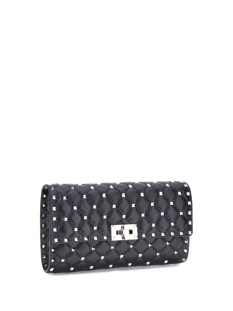 Valentino Garavani Rockstud Spike Shoulder Bag — Black Nappa Leather