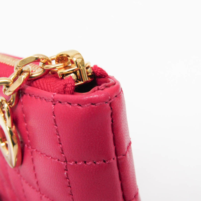Celine C Charm Quilted Leather Pink Bag