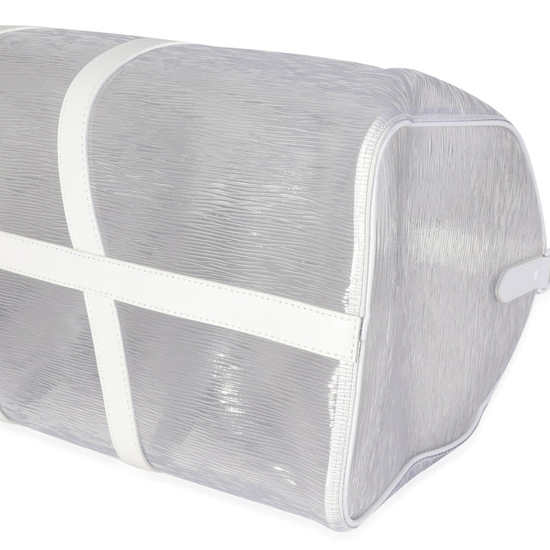 Louis Vuitton Clear Epi Pvc Wavy Keepall Bandoulière 50 White Plastic/rubber Handbag