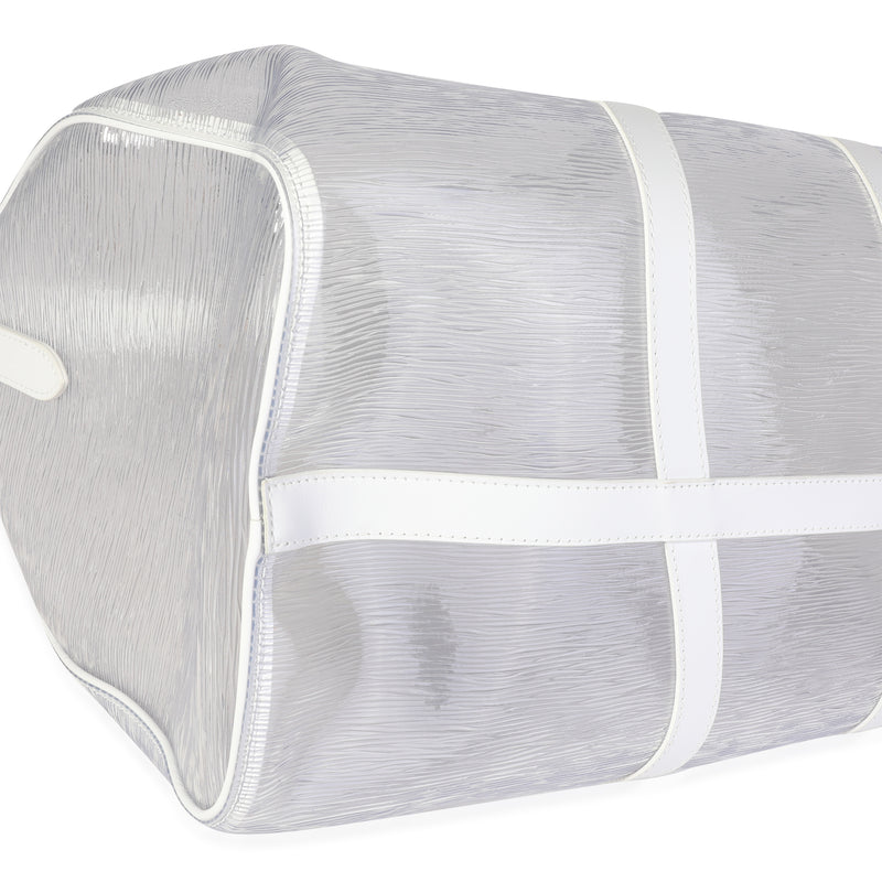 Louis Vuitton Clear Epi Pvc Wavy Keepall Bandoulière 50 White Plastic/rubber Handbag