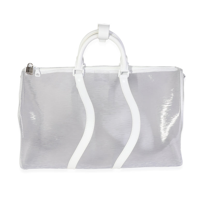 Louis Vuitton Clear Epi Pvc Wavy Keepall Bandoulière 50 White Plastic/rubber Handbag