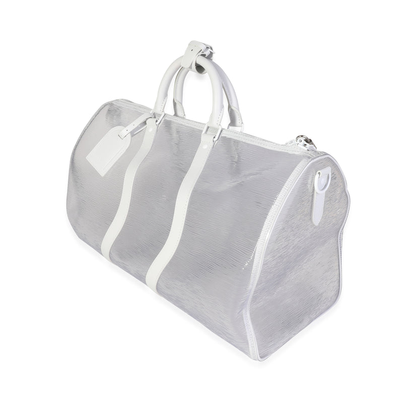 Louis Vuitton Clear Epi Pvc Wavy Keepall Bandoulière 50 White Plastic/rubber Handbag