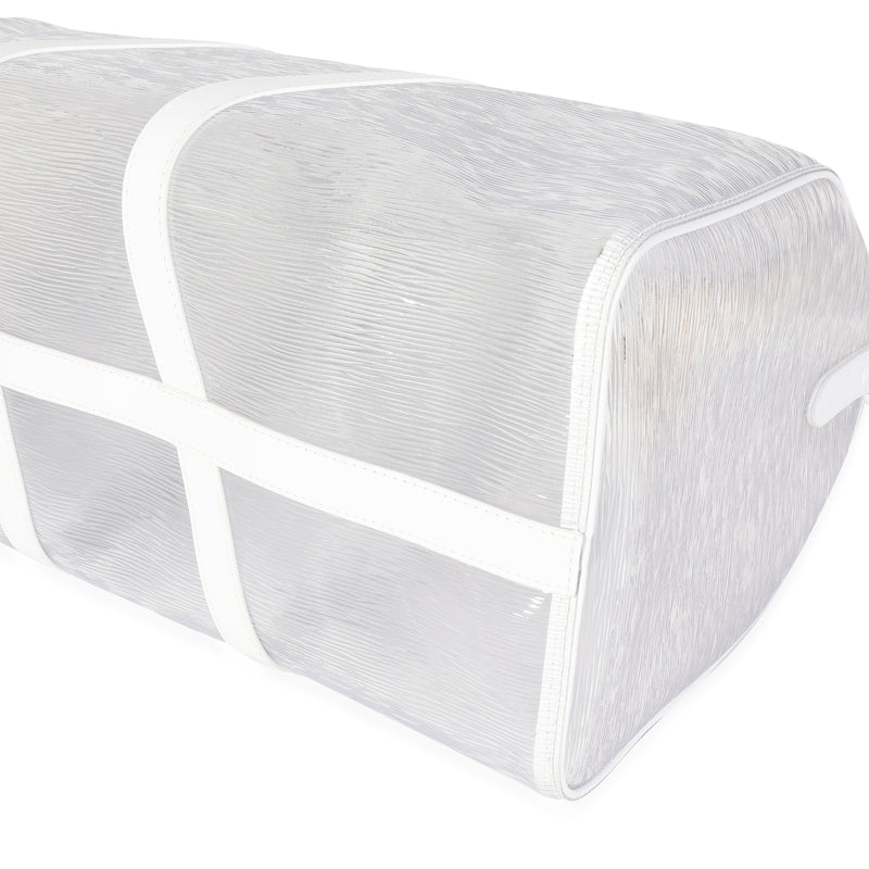 Louis Vuitton Clear Epi Pvc Wavy Keepall Bandoulière 50 White Plastic/rubber Handbag