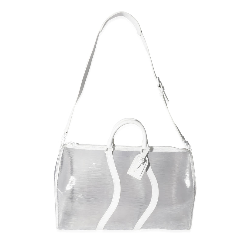 Louis Vuitton Clear Epi Pvc Wavy Keepall Bandoulière 50 White Plastic/rubber Handbag