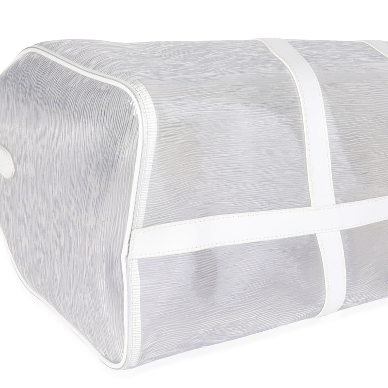 Louis Vuitton Clear Epi Pvc Wavy Keepall Bandoulière 50 White Plastic/rubber Handbag