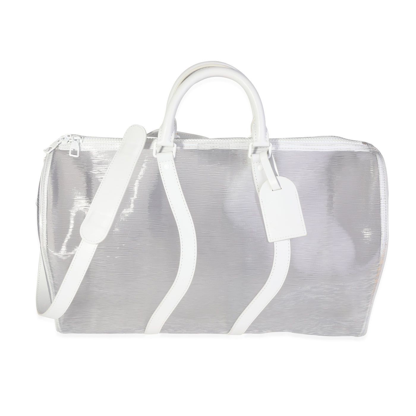 Louis Vuitton Clear Epi Pvc Wavy Keepall Bandoulière 50 White Plastic/rubber Handbag