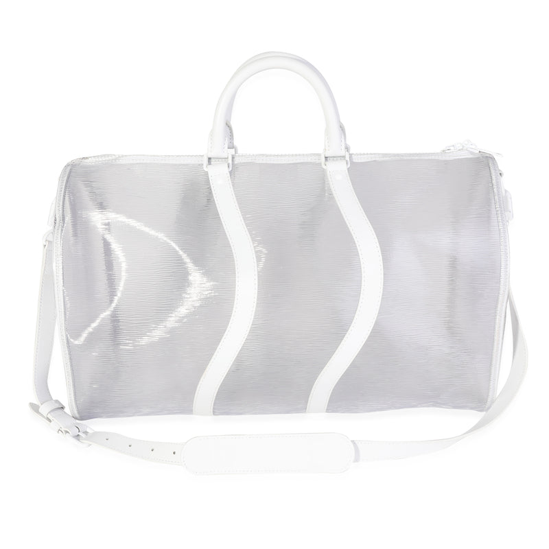 Louis Vuitton Clear Epi Pvc Wavy Keepall Bandoulière 50 White Plastic/rubber Handbag